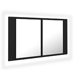 vidaXL Armoire à miroir de salle de bain LED Noir 80x12x45 Acrylique