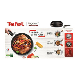 TEFAL L1507702 Ingenio Easy Plus Wok 26 cm, poignée non incluse, antiadhésif, fabriqué en France, tous feux sauf induction