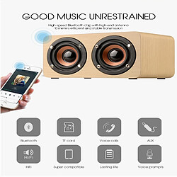 Wewoo Enceinte Bluetooth Haut-parleur en bois W5 Portable HiFi Shock Bass brun foncé pas cher