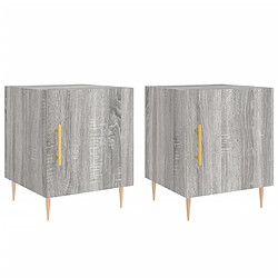 Maison Chic Lot de 2 Tables de chevet - Tables de Nuit sonoma gris 40x40x50cm bois d'ingénierie