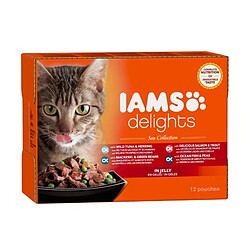 Iams Chat IAMS Delights multibox Saveurs de la Mer en gelée (Sea Collection) - Toutes Races - 12x85 g - Pour chat adulte