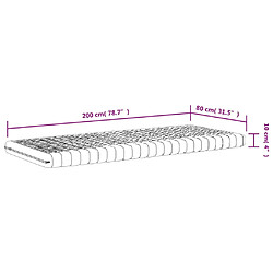 vidaXL Matelas en mousse 2 pcs blanc 80x200 cm 7 zones dureté 20 ILD pas cher