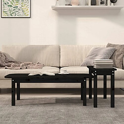 Avis Maison Chic Ensemble de tables basses 2 pcs,Table Console pour salon Noir Bois massif de pin -MN51211