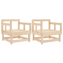 Maison Chic Lot de 2 Chaises de jardin,Fauteuil d'extérieur bois massif de pin -MN18810