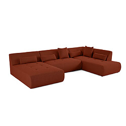 Lisa Design Onyx - canapé panoramique modulable d'angle droit - 7 places - en tissu mailles 3D Onyx - canapé panoramique modulable d'angle droit - 7 places - en tissu mailles 3D - Terracotta