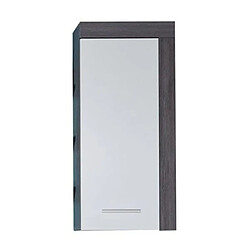 Trendteam Armoire murale de rangement Miami blanc et argenté fumé