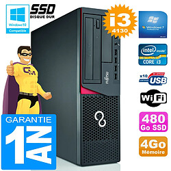 PC Fujitsu Esprimo E720 E85+ SFF I3-4130 RAM 4Go Disque 480 Go SSD Wifi W7 · Occasion 