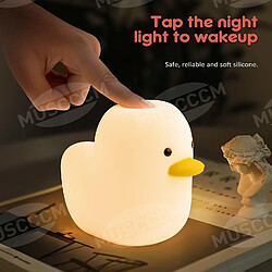 Universal Lumière de nuit à LED, lumière de nuit à canard en silicone avec 2 modes légers, 2 minuteries, commutateur tactile rechargeable USB Lampe de chevet adaptée à la chambre, au salon, au camping, au sommeil et à la détente, (blanc)