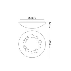 Luminaire Center Plafonnier/Applique Zero E27 5x20W Large, arylique blanc