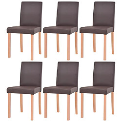 Acheter vidaXL Table et chaises 7 pcs Cuir synthétique Chêne Marron