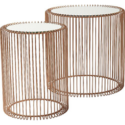 Karedesign Tables d'appoint rondes Wire cuivre set de 2 Kare Design