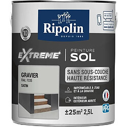 RIPOLIN Peinture pour Sol Interieur + Exterieur - Gravier Ral 7035 Satin, 2,5L