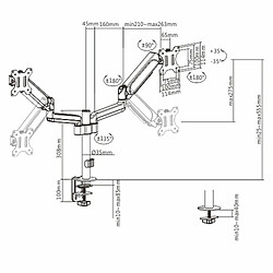 Support de table d'écran GEMBIRD MA-DA2P-01 17" 32"