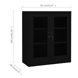 vidaXL Armoire de bureau Noir 90x40x105 cm Acier pas cher