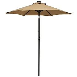 vidaXL Parasol de jardin avec lumières LED taupe 200x211 cm aluminium 