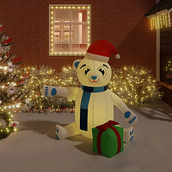 vidaXL Ours en peluche gonflable de Noël à LED 180 cm 