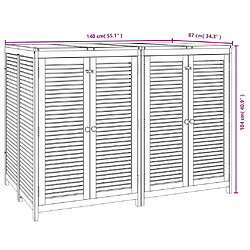 vidaXL Boîte de rangement de jardin 140x87x104 cm bois massif d'acacia pas cher