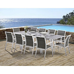 Wilsa Garden Salon de jardin moderne 10 personnes Modulo blanc.