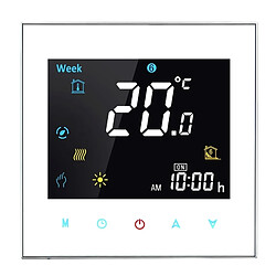 Wewoo Thermomètre blanc Type de chauffage électronique LCD Digital Thermostat de la salle de avec capteur, Affichage Horloge / Température / Humidité / Temps / Semaine / Chaleur etc.