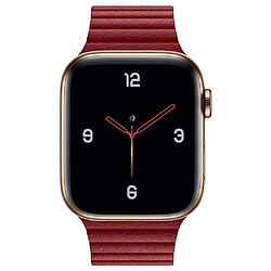 Wewoo Bande magnétique universelle en cuir pour Apple Watch séries 5 et 440 mm / 32 et 138 mm rouge 