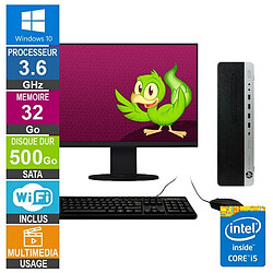 HP 800 G3 SFF i5-6500 3.60GHz 32Go/500Go Wifi W10 + Ecran 27 · Reconditionné 