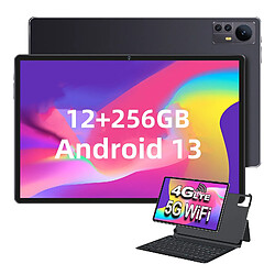 VANWIN Tablette 12Go RAM+256Go ROM+1To Extensible tablette tactile Android 13, 1920*1200 IPS Octa-Core 4G LTE+5G WiFi Bluetooth 5.0 tablette 10,1 pouces Bookcover + Clavier-Noir