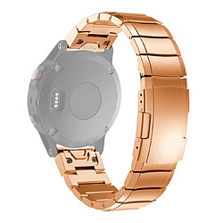 Avis Wewoo Bracelet pour montre connectée de poignet en acier à démontage rapide Garmin Fenix 5 22 mm or rose