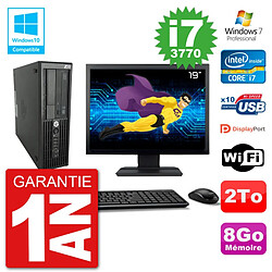 PC HP Z220 SFF Ecran 19" Core i7-3770 RAM 8Go Disque 2To Graveur DVD Wifi W7 · Occasion 