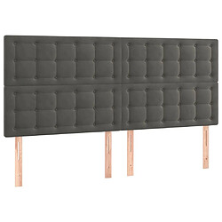 Acheter Maison Chic Tête de lit scandinave à LED,meuble de chambre Gris foncé 200x5x118/128 cm Velours -MN92529