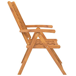 Maison Chic Lot de 3 Chaises de jardin inclinables,Fauteuil d'extérieur bois massif d'acacia -MN21245 pas cher