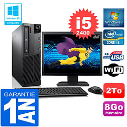 PC Lenovo M92p SFF Core I5-2400 Ram 8Go Disque 2 To Wifi W7 Ecran 22" · Occasion 