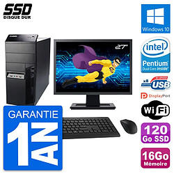 PC Tour Lenovo M91p Ecran 27" Intel G630 RAM 16Go SSD 120Go Windows 10 Wifi · Occasion 