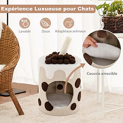 Avis Helloshop26 Tour d'arbre à chat bubble tea condo griffoir en sisal jouet boule pendante pour chats d'intérieur centre d'activité mignon pour chat café 20_0006607