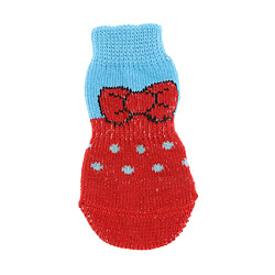 Acheter 4 pcs chien chaussettes chien plancher poignée chaussettes chaussures bottes antidérapant protecteur chaussettes l rouge