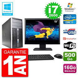 PC HP 6300 MT Ecran 19" i7-2600 RAM 16Go Disque 500Go Graveur DVD Wifi W7 · Occasion 