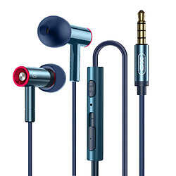 XO Écouteurs Filaires Jack 3.5mm Intra-auriculaire avec Basses Profondes Bleu