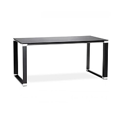 Mes Bureau design 160x80x73 cm en verre noir - WARNY 