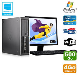 Lot PC HP Elite 8300 SFF I5-3470 3.2GHz 4Go 500Go Graveur Wifi W7 + Ecran 17" · Occasion 