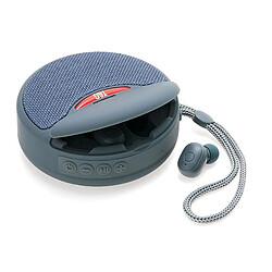 Yonis Mini Enceinte Bluetooth 2 en 1 Avec Fonction Casque Sans Fil Son Incroyable et Appels Mains Libres Enceinte Bluetooth 2-en-1 & Casque Sans Fil Autonomie 10m Fonction Mains-Libres FM Gris YONIS