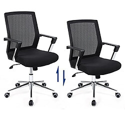 Acheter Songmics Fauteuil de Bureau pivotant Chaise Siège Hauteur Réglable, Noir OBN83B