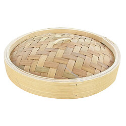 Panier à Vapeur En Bambou De Cuisine Cuiseur à Vapeur De Boulettes De Nourriture Asiatique 10.2inch Couvercle