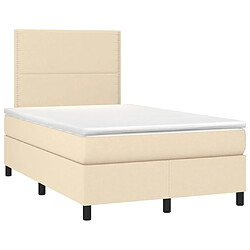 Avis Maison Chic Structures de lit + matelas,Lit à sommier tapissier avec matelas Crème 120x200 cm Tissu -MN30910