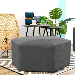 Avis The Home Deco Factory Pouf XXL design velours Giulia - L. 75 x H. 30 cm - Gris souris