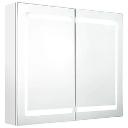 Helloshop26 Armoire de salle de bain à miroir led 80 x 12 x 68cm blanc brillant 02_0006584