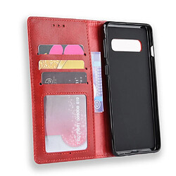 Acheter Etui en PU style vintage rouge pour votre Samsung Galaxy S10