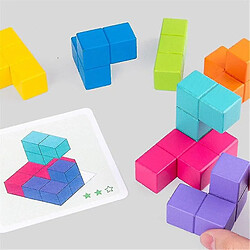 Acheter Universal Puzzle coloré en bois puzzle jeu c cube jouet cerveau défi bois empilement