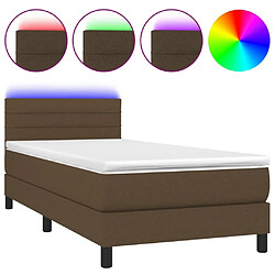 Sommier à lattes,Cadre à lattes de lit et matelas et LED pour Adulte Marron foncé 90x200cm -MN63466