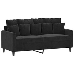 vidaXL Canapé à 2 places Noir 140 cm Velours