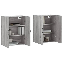 Avis Maison Chic Lot de 2 Armoires murales,Meuble de Rangement,Armoire Suspendue sonoma gris bois d'ingénierie -MN41424