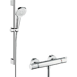 Hansgrohe - Combi douche Croma Select E Vario/Ecostat Comfort avec barre 65 cm blanc/chromé